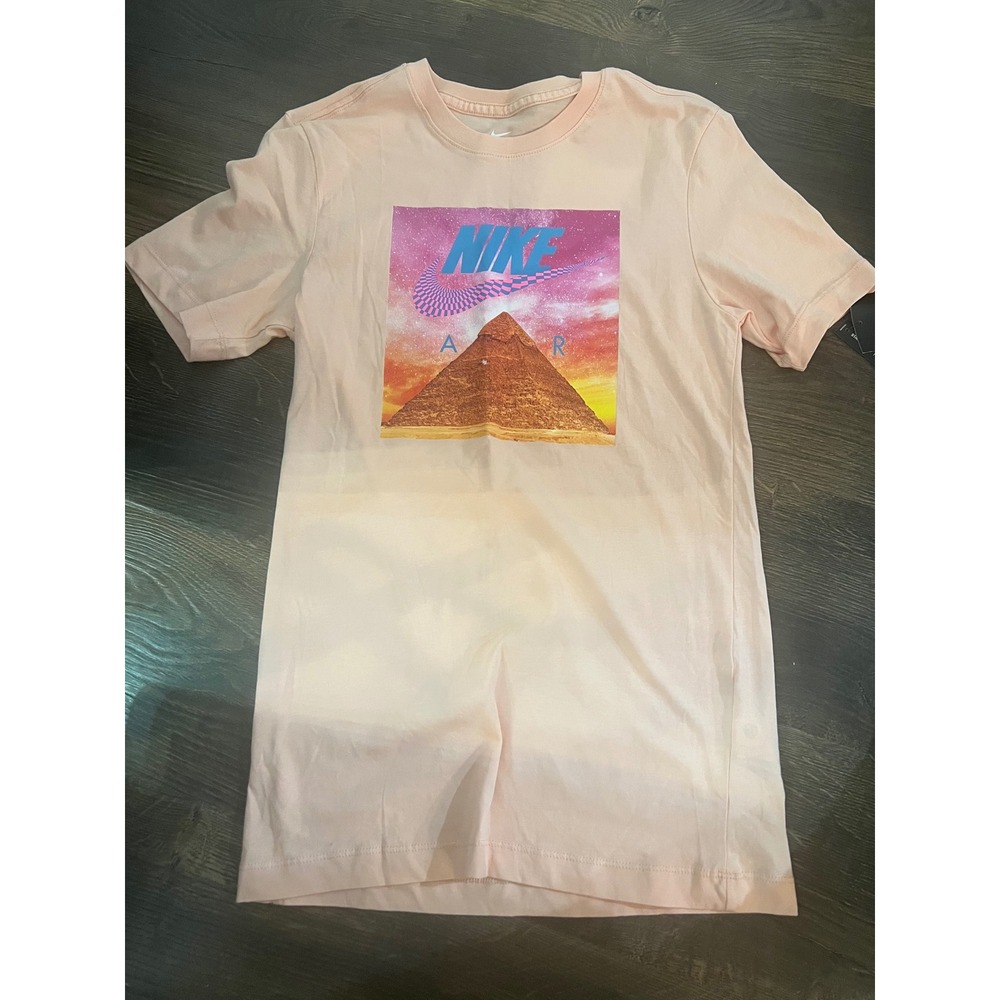 Nike Air Mens Pyramid Galaxy Graphic T-Shirt Peach Orange XS New DV0005-800